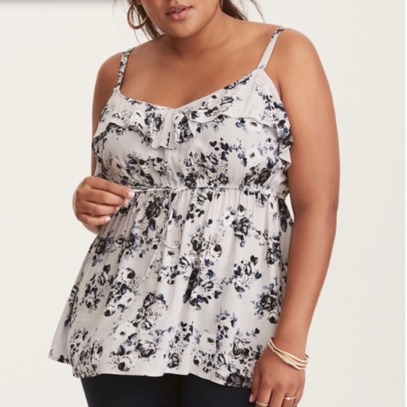 torrid Tops - TORRID Ruffle Babydoll Top Sz 1X